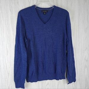 Banana Republic blue V- neck sweater 100% wool sweater golf business preppy